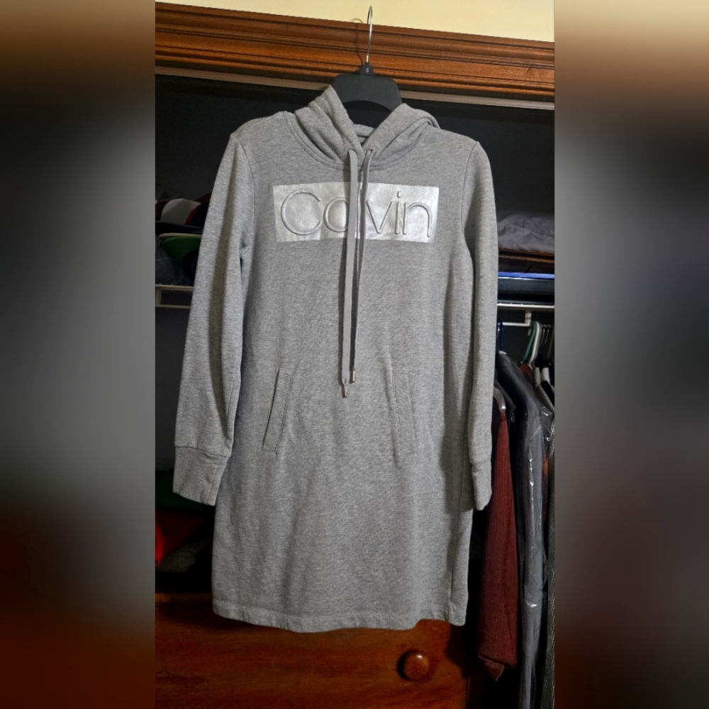 Calvin Klein Gray Hoodie Dress